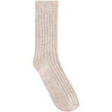 Huttelihut Camel Melange Uld Rib Strømper 2-Pak