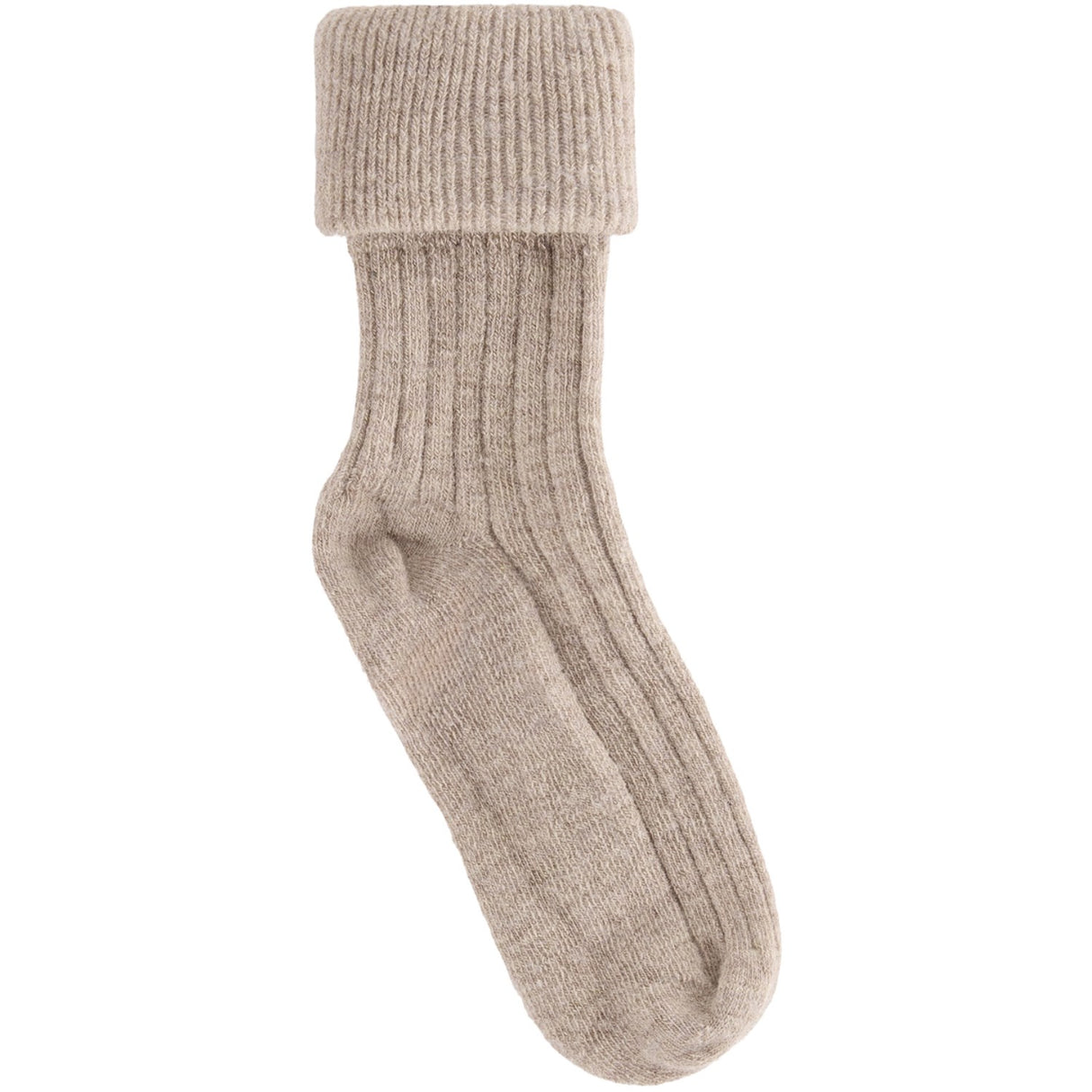 Huttelihut Camel Melange Uld Rib Strømper 2-Pak