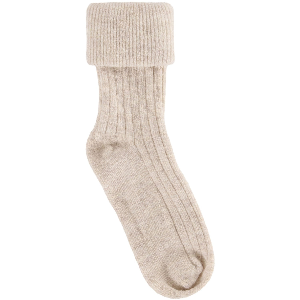 Huttelihut Camel Melange Uld Rib Strømper 2-Pak