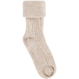 Huttelihut Camel Melange Uld Rib Strømper 2-Pak