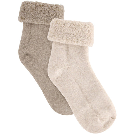Huttelihut Camel Melange Uld Terry Strømper 2-Pak