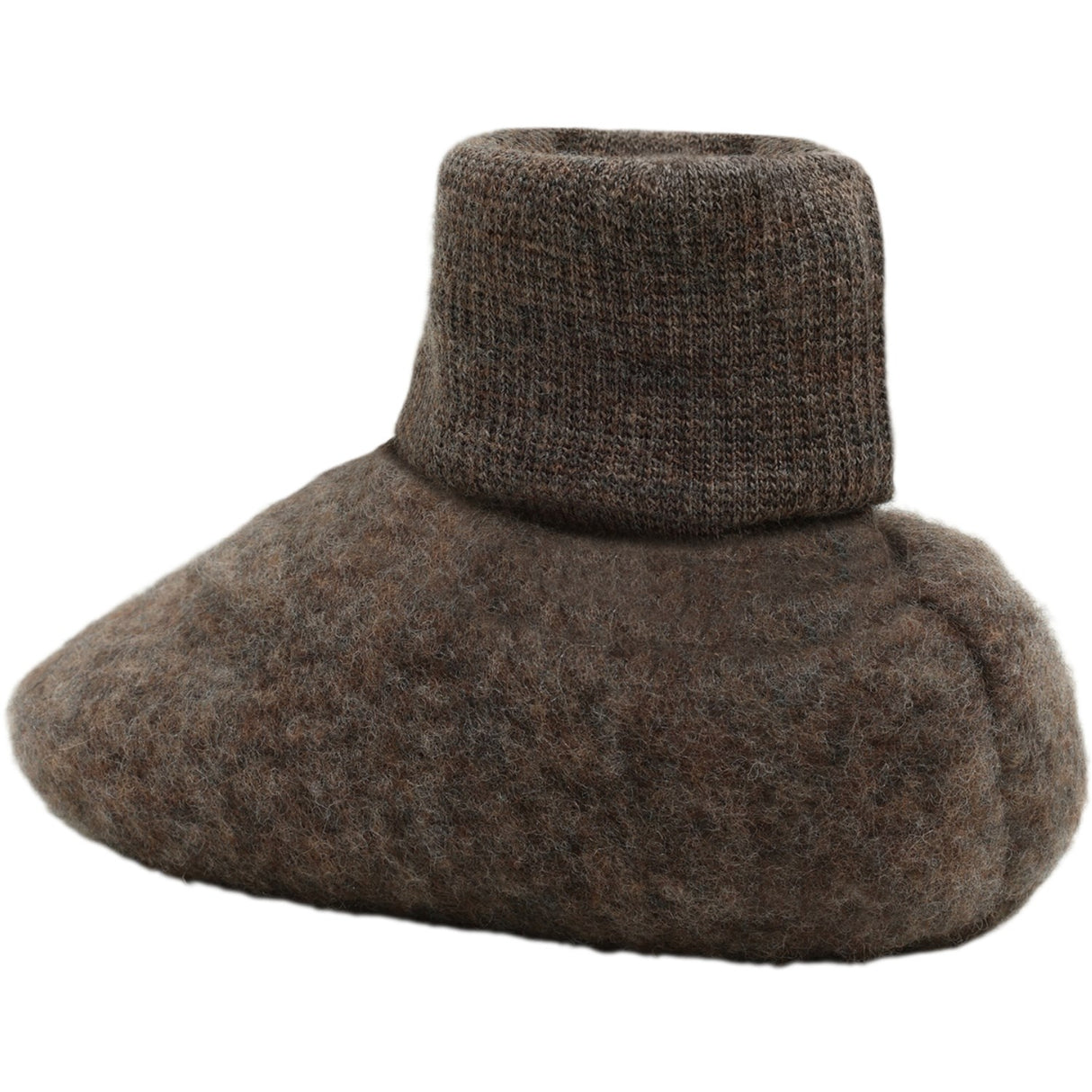 Huttelihut Brown Melange Footies Uld Fleece