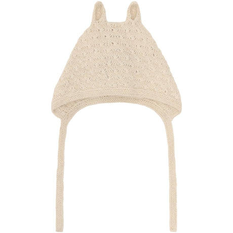 Huttelihut Off-White Bonnet Ears Alpaca Uld Strik
