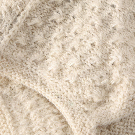 Huttelihut Off-White Bonnet Ears Alpaca Uld Strik