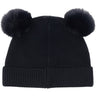 Huttelihut Dark Navy Beanie Uld Strik Pompoms