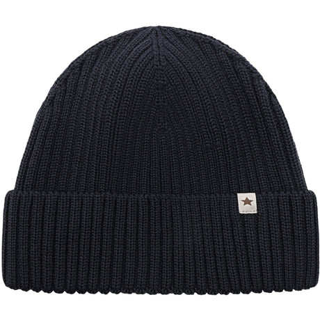 Huttelihut Dark Navy Beanie Uld Strik