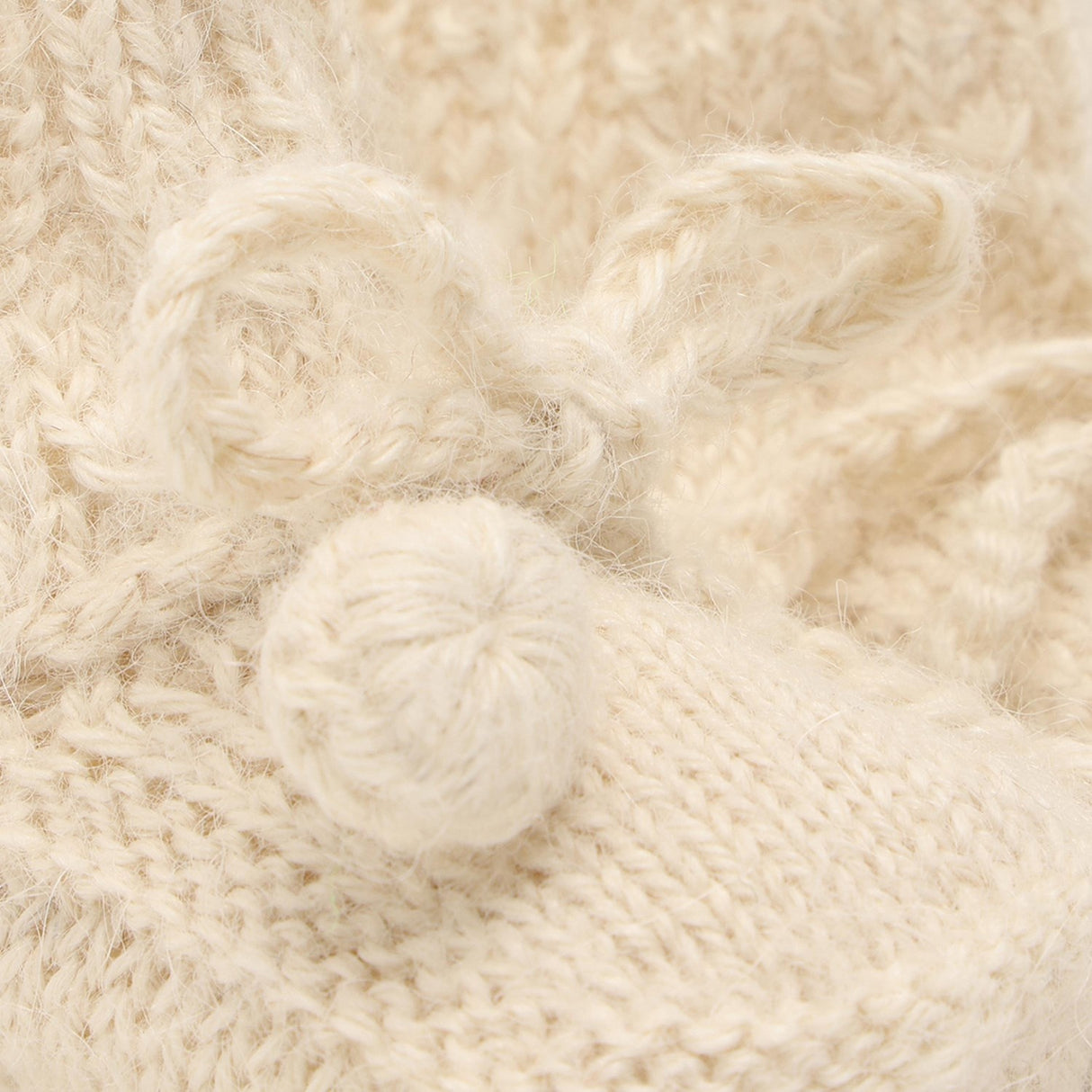 Huttelihut Off-White Footies Alpaca Uld Strik