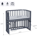 babybay® Grey Varnished Maxi Comfort Plus Co-sleeper