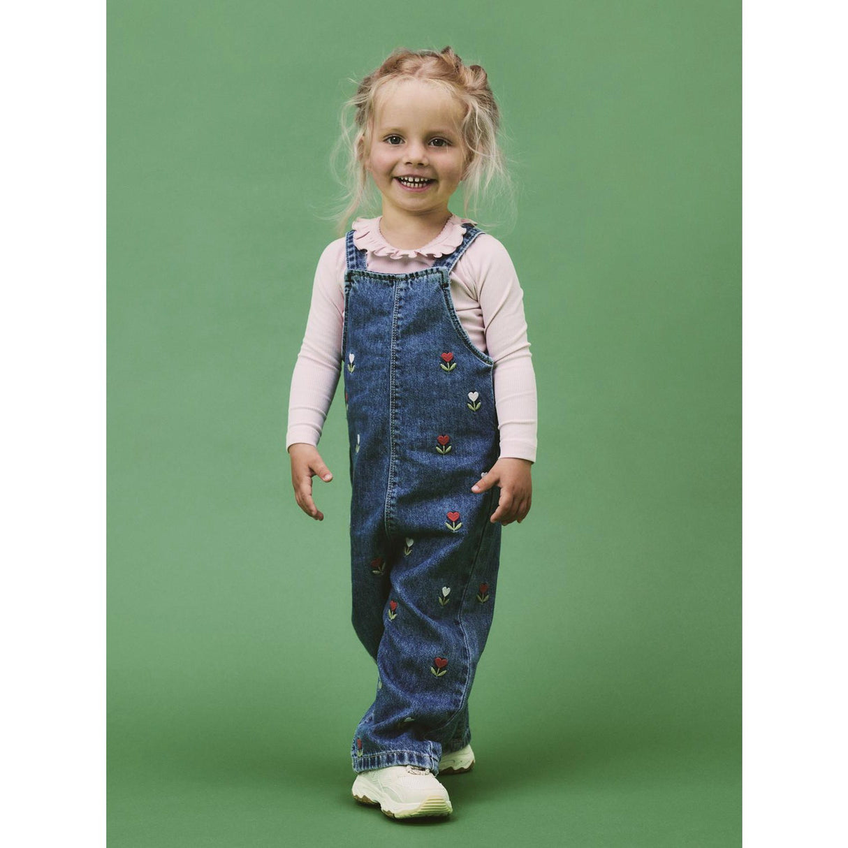 Name It Medium Blue Denim Embroided Nmfmalo Dnm Emb Overall 5526-Bp