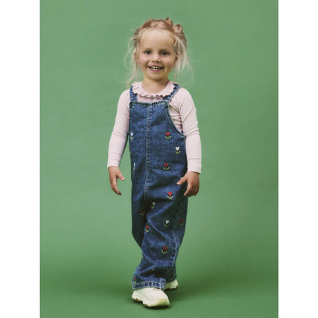 Name It Medium Blue Denim Embroided Nmfmalo Dnm Emb Overall 5526-Bp