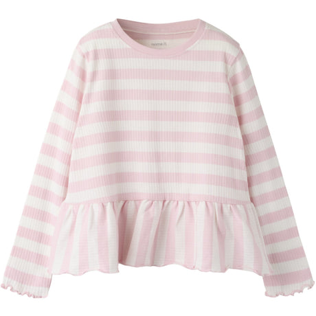 Name It Parfait Pink Cloud Dancer Nmfnilje Ls Peplum Top