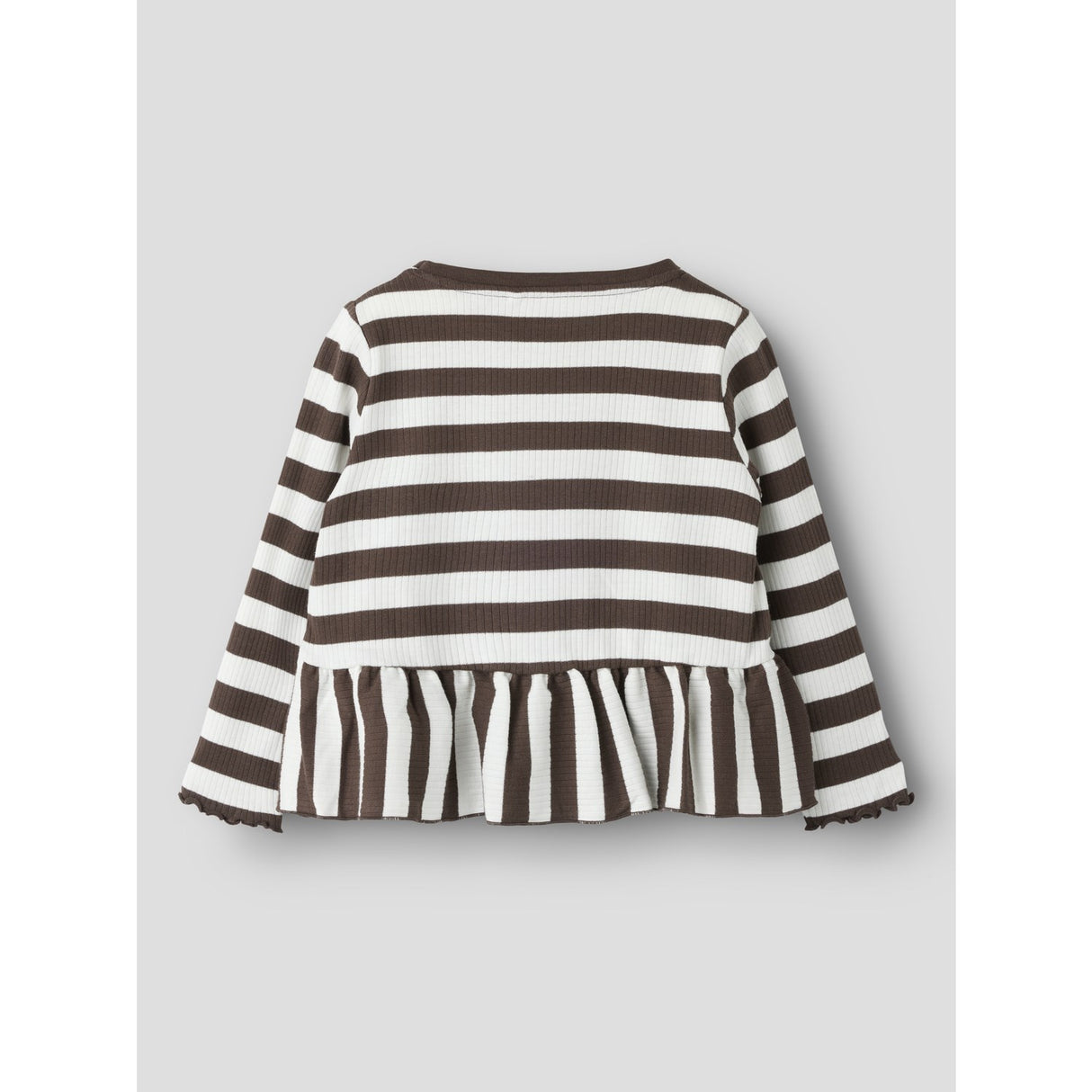 Name It Chocolate Brown Cloud Dancer Nmfnilje Ls Peplum Top