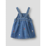 Name It Medium Blue Denim Embroided Nbfmalo Dnm Emb Bibskirt 5526-Bp