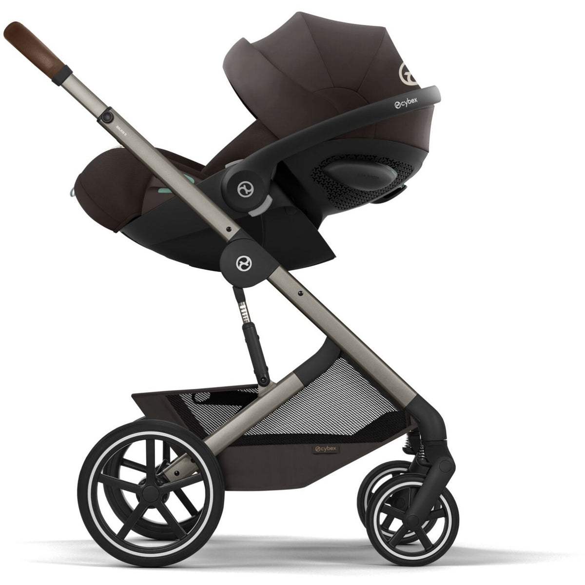Cybex Chocolate Brown Balios S Lux Tpe Inklusiv Foldbar Liggedel