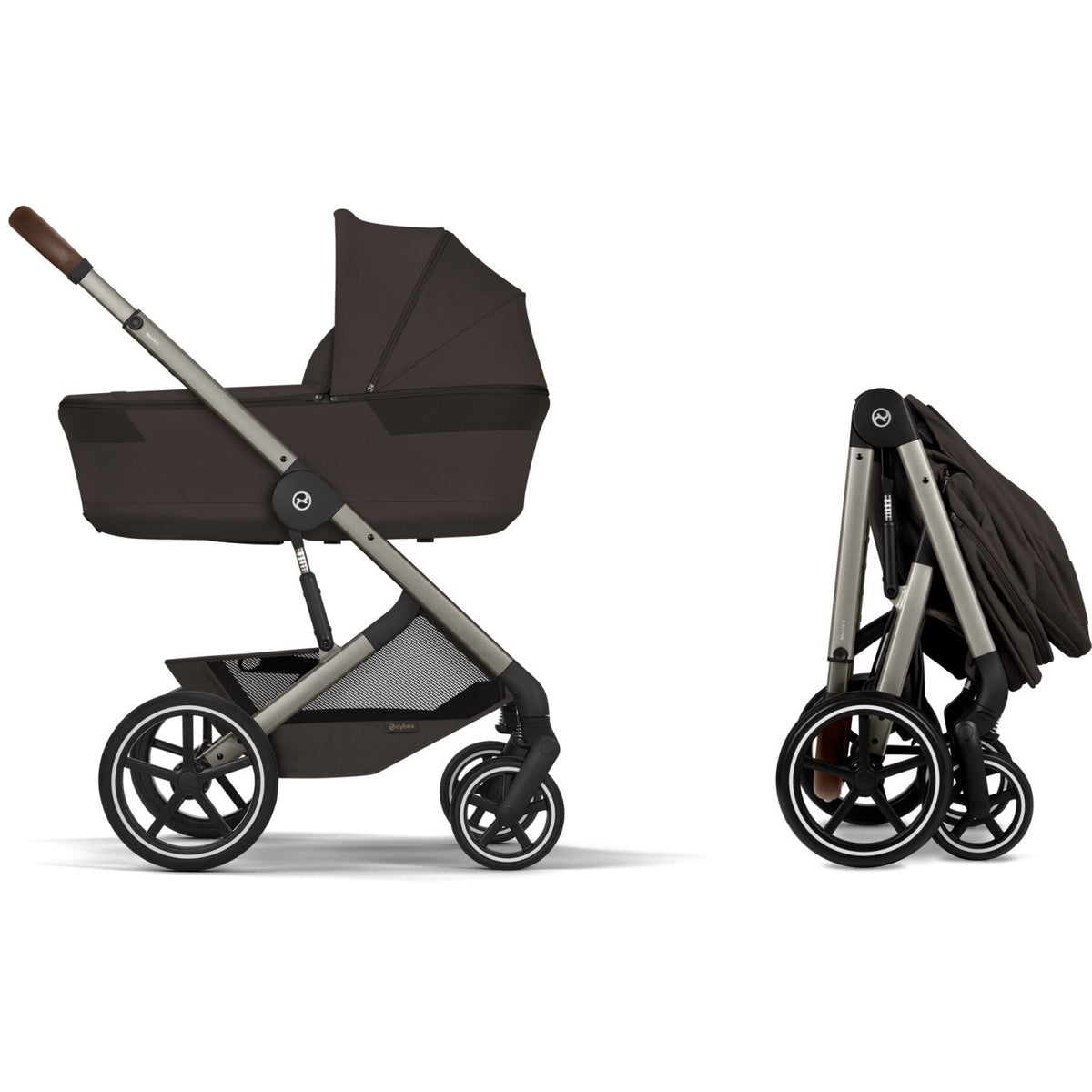 Cybex Chocolate Brown Balios S Lux Tpe Inklusiv Foldbar Liggedel