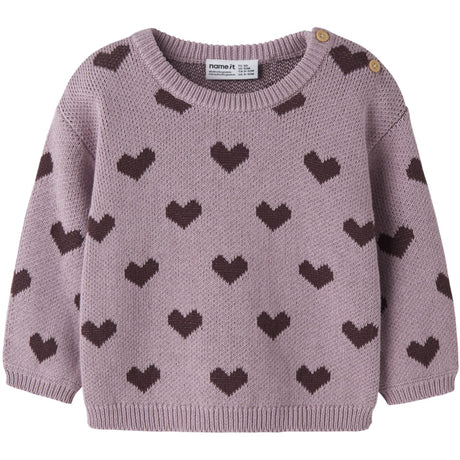 Name It Mauve Shadows Hearts In Catawba Grape Nbfoana Ls Strik Æske