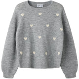 Name It Grey Melange Hearts In Birch Nkfogusse Ls Strik