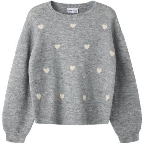 Name It Grey Melange Hearts In Birch Nkfogusse Ls Strik