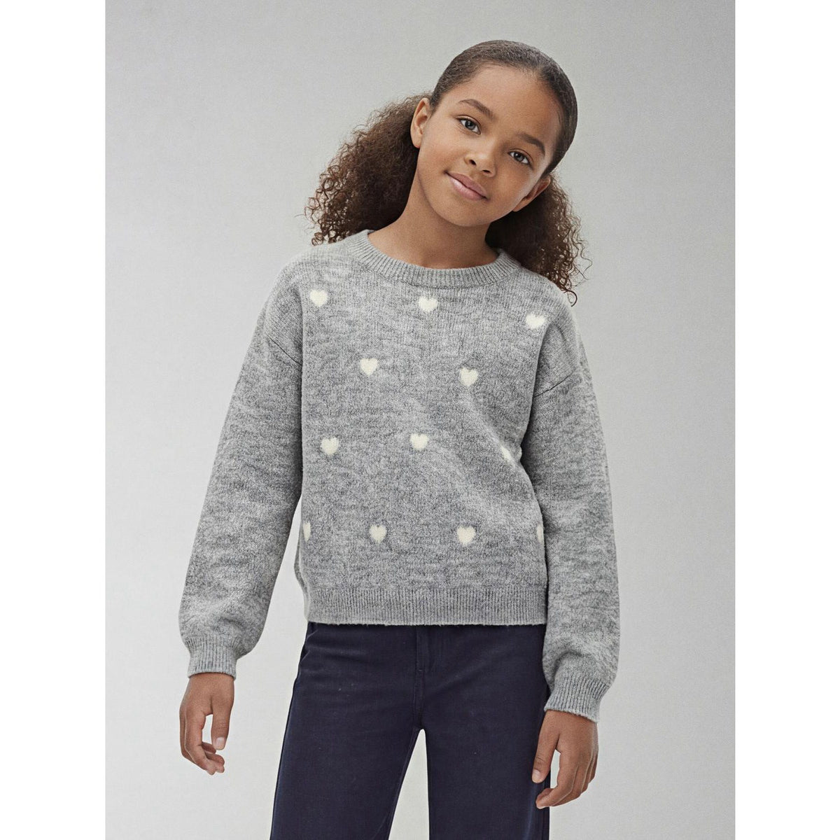Name It Grey Melange Hearts In Birch Nkfogusse Ls Strik