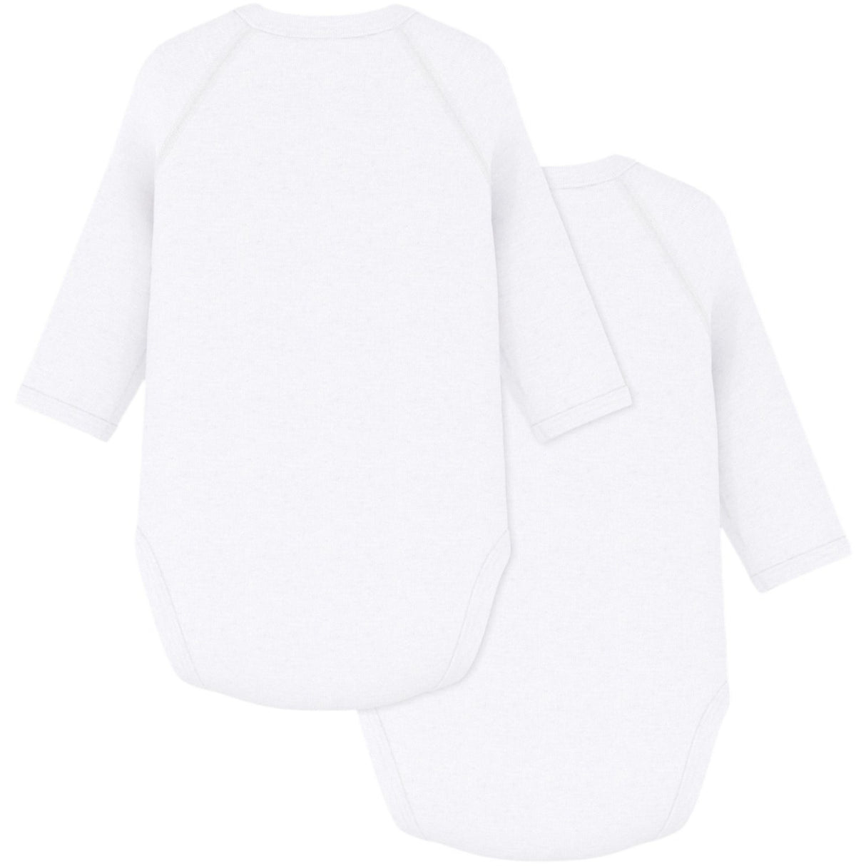 Petit Bateau White Langærmet Body 3-Pak
