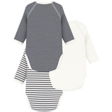 Petit Bateau Navy/White 3-Pak Langærmet Body