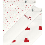Petit Bateau Hearts/White Langærmet Body 3-Pak