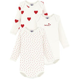 Petit Bateau Hearts/White Langærmet Body 3-Pak