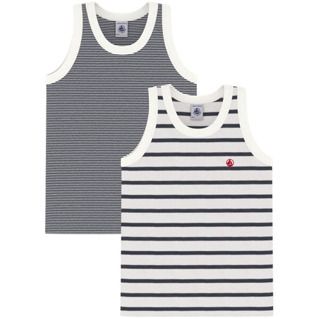Petit Bateau Navy Stripe Undertrøje 2-Pak
