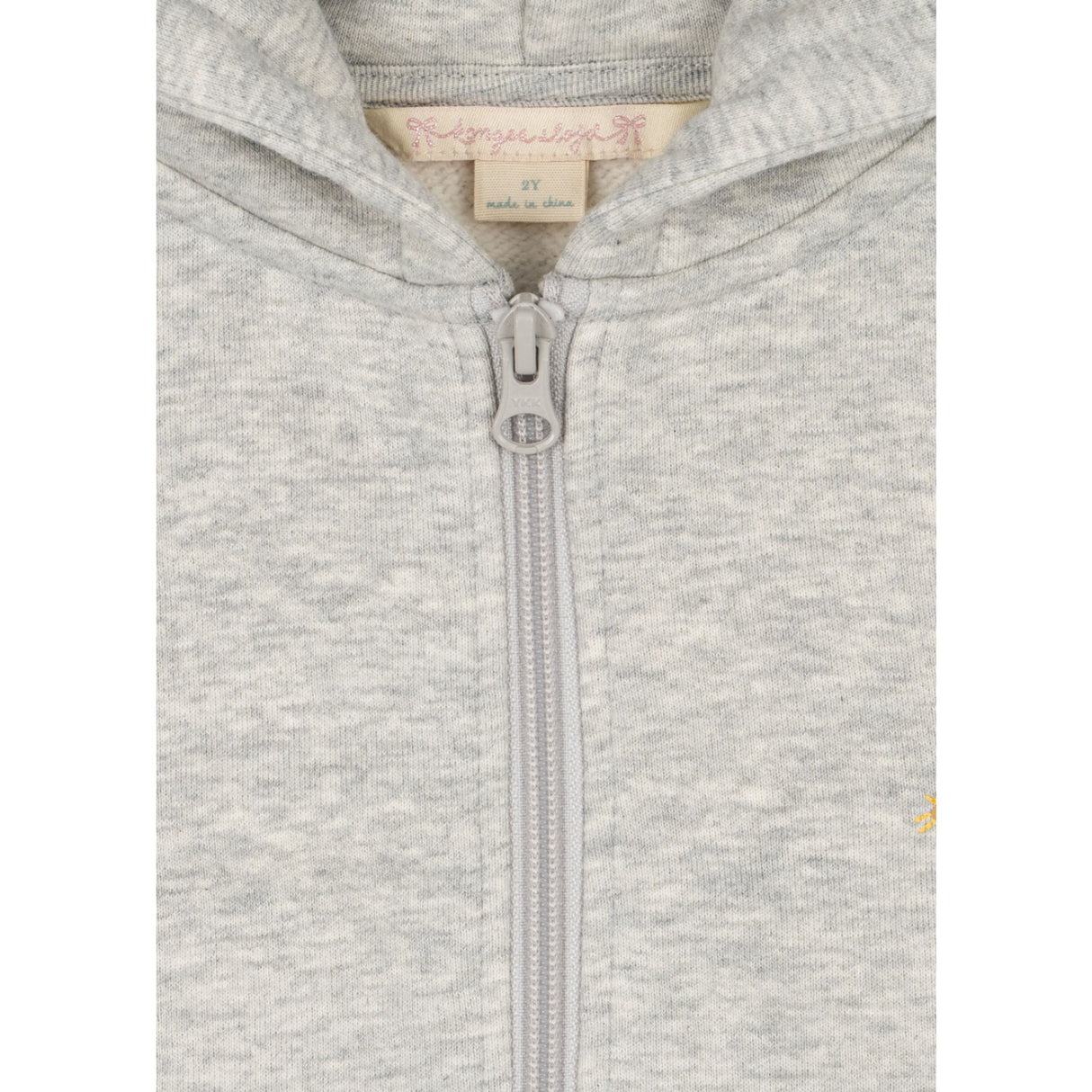 Konges Sløjd Grey Melange Lou Paliet Sweat Zip Hætte Gots