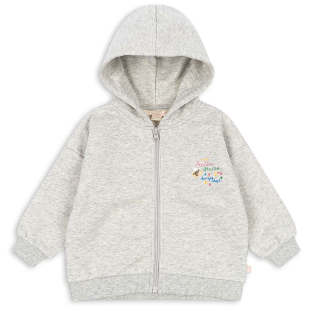 Konges Sløjd Grey Melange Lou Paliet Sweat Zip Hætte Gots