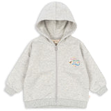 Konges Sløjd Grey Melange Lou Paliet Sweat Zip Hætte Gots