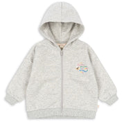 Konges Sløjd Grey Melange Lou Paliet Sweat Zip Hætte Gots