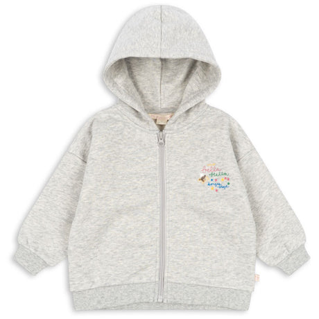Konges Sløjd Grey Melange Lou Paliet Sweat Zip Hætte Gots