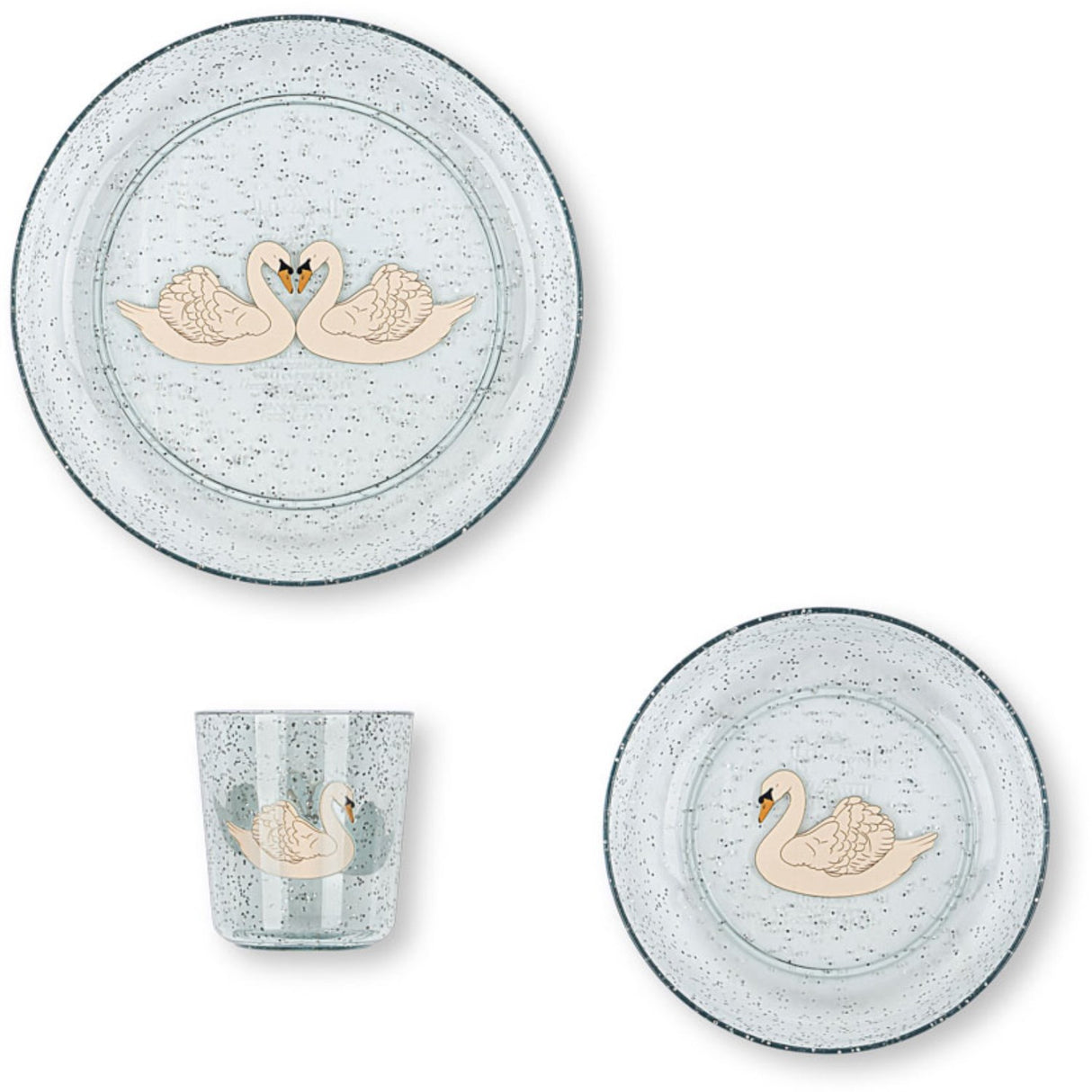 Konges Sløjd Swan Blue Sparkly Dinner Sæt