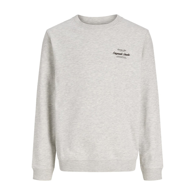 Jack & Jones Junior White Melange Jornorrebro Typo Back Sweat Cn Jnr