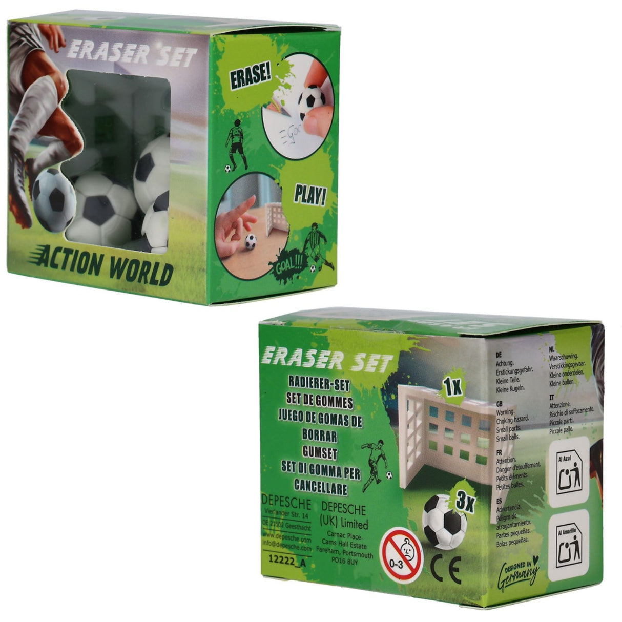 Dino World + Action Football Viskelæder Sæt