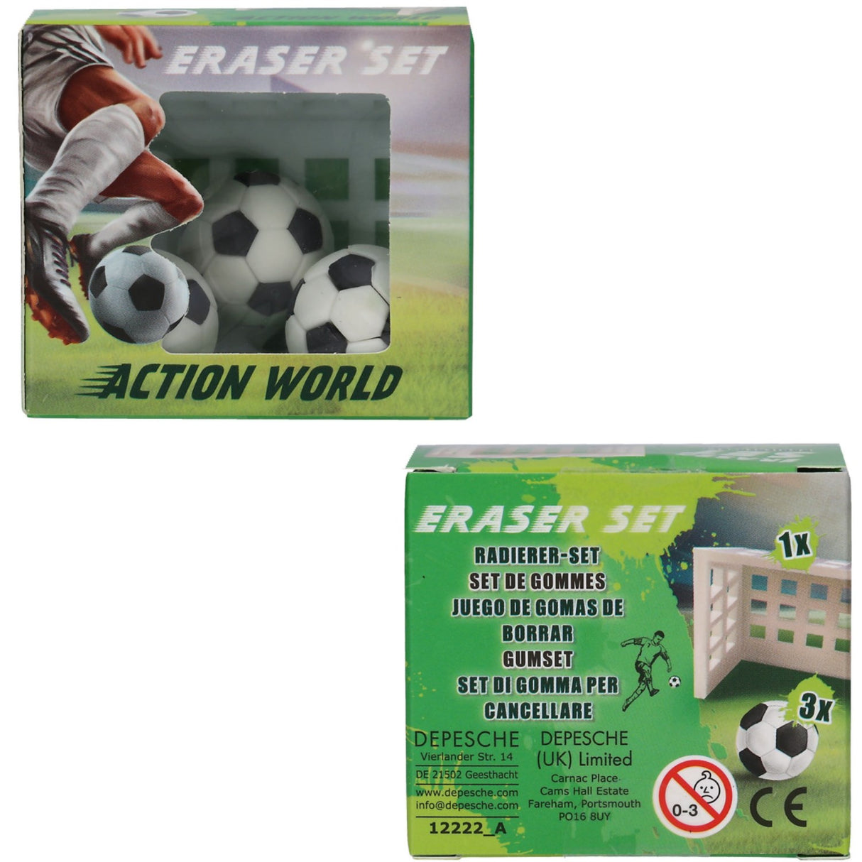 Dino World + Action Football Viskelæder Sæt