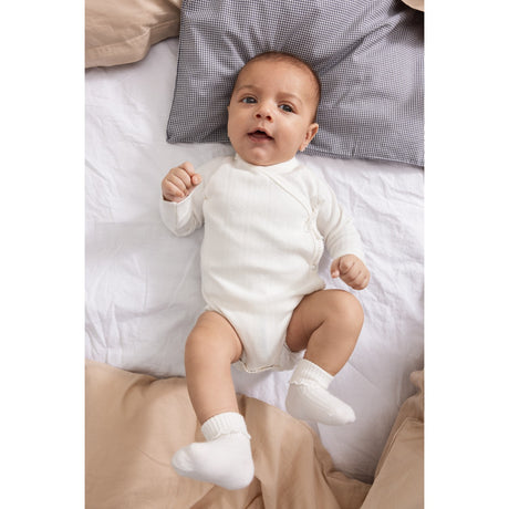 MarMar Gentle White Newborn Strømper Scallop 2-pack Strømper