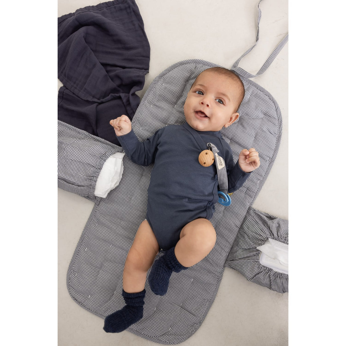 MarMar Crispy Poplin Acc Blue Check Alo Sut Clip