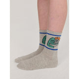Bobo Choses Light Heather Grey Hug Hairy Monster Kort Strømper
