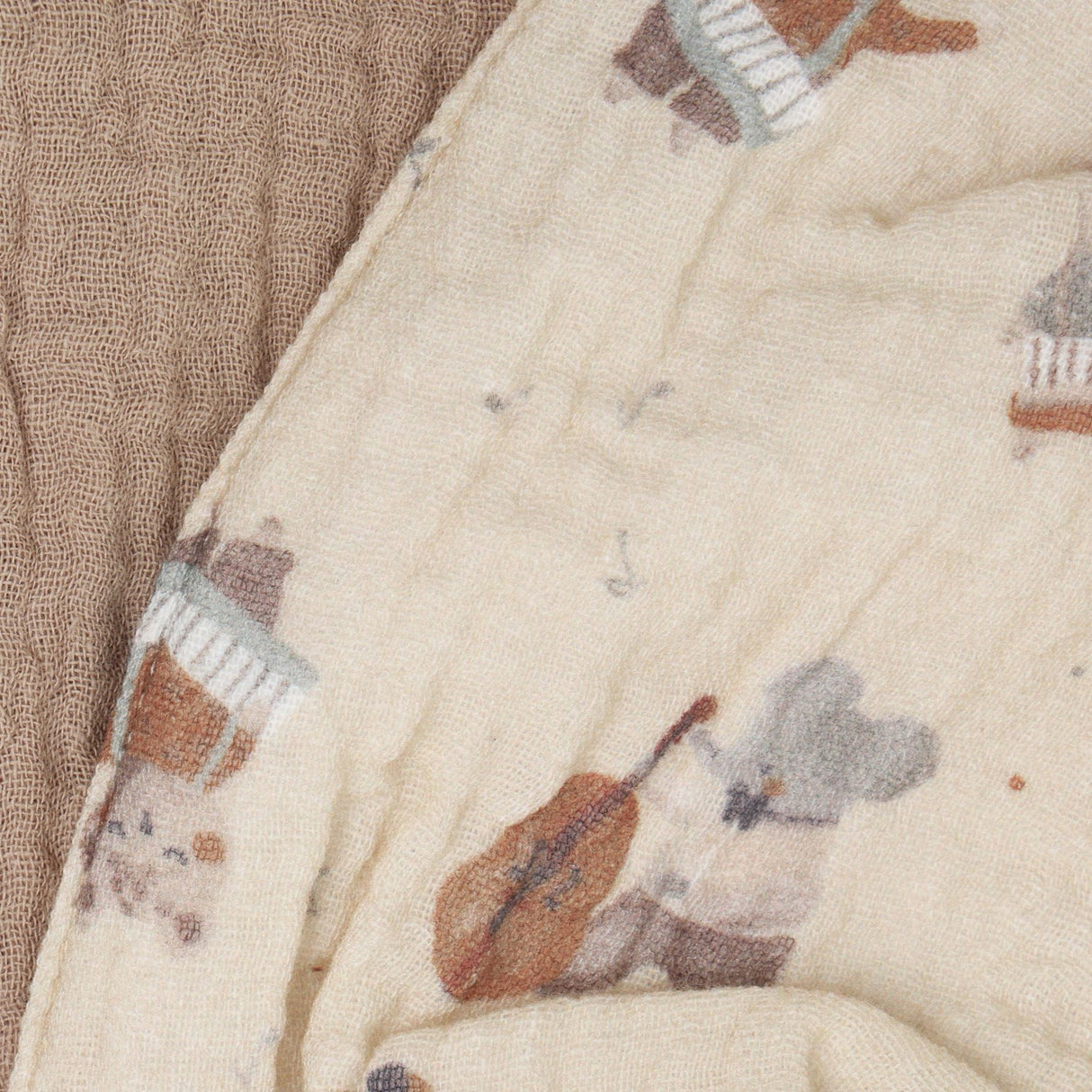 Pippi Mocha Meringue Savlesmæk Muslin M/ Aop (2-Pack)