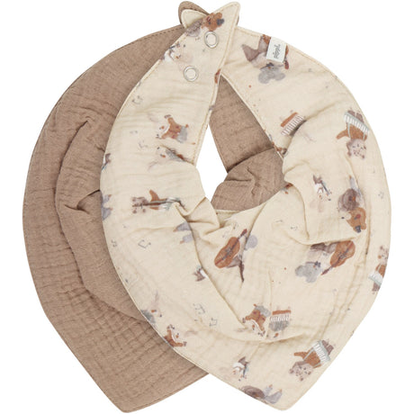 Pippi Mocha Meringue Savlesmæk Muslin M/ Aop (2-Pack)