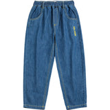 Bobo Choses Midnight Blue Taxi Saurus Tag Denim Bukser