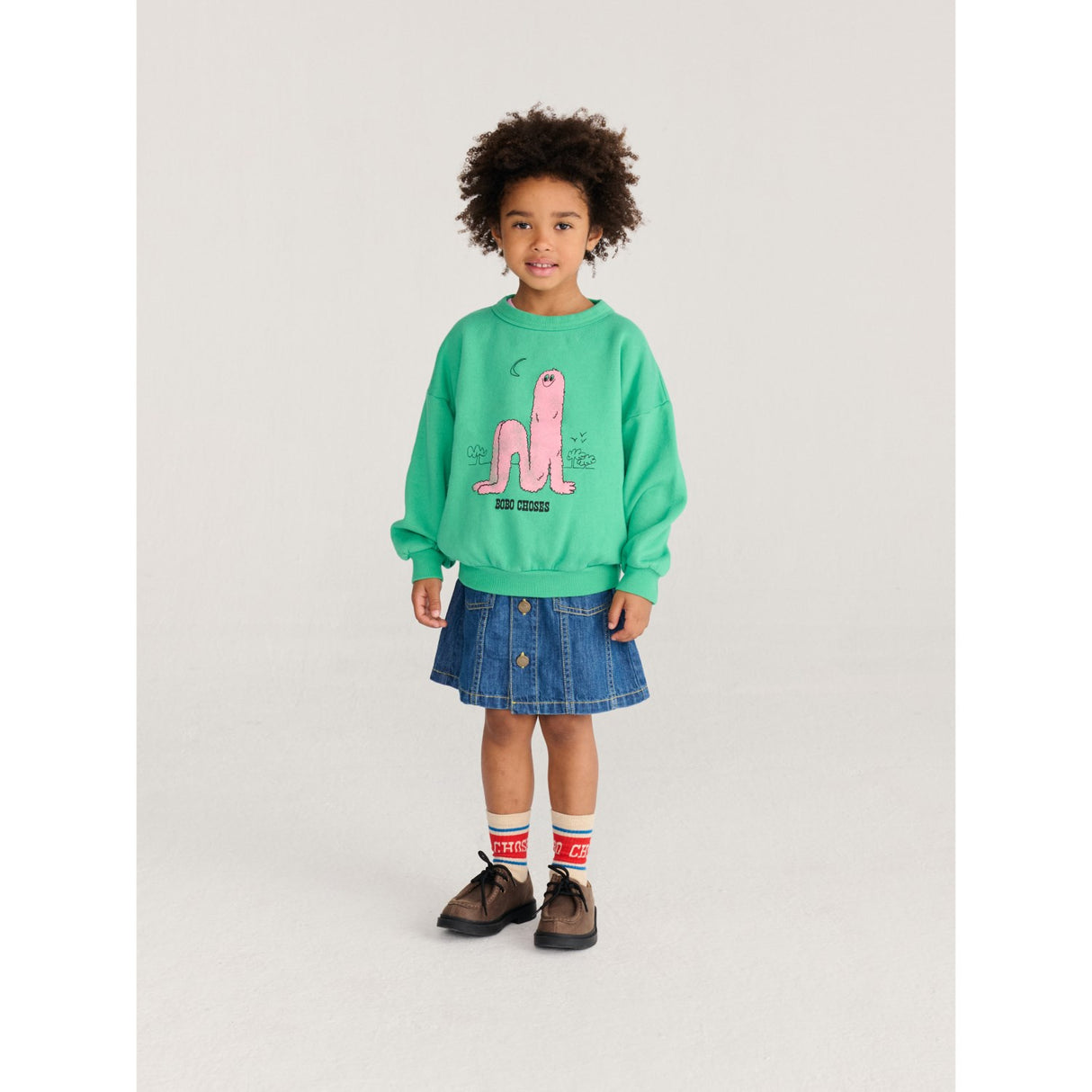 Bobo Choses Green Long Puff Sweatshirt