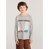 Bobo Choses Heather Grey Booty Ghosts  LS T-Shirt