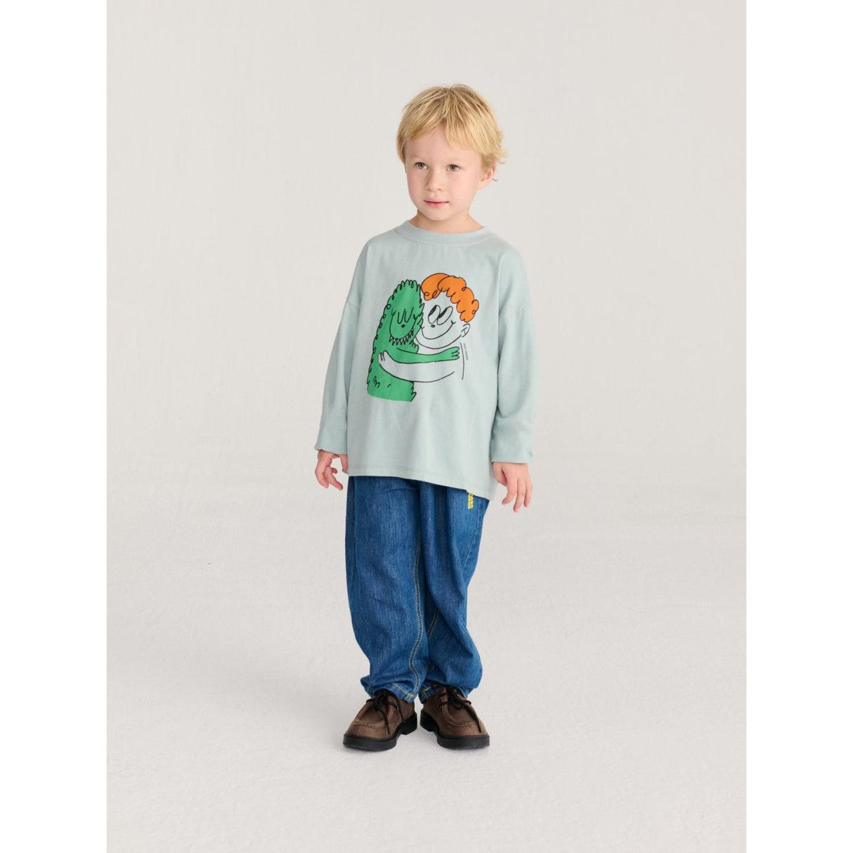 Bobo Choses Light Blue Hug Hairy Monster T-Shirt
