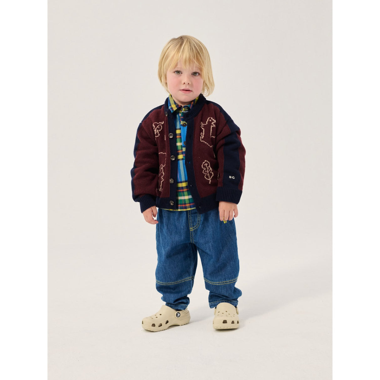 Bobo Choses Midnight Blue Taxi Saurus Tag Denim Bukser