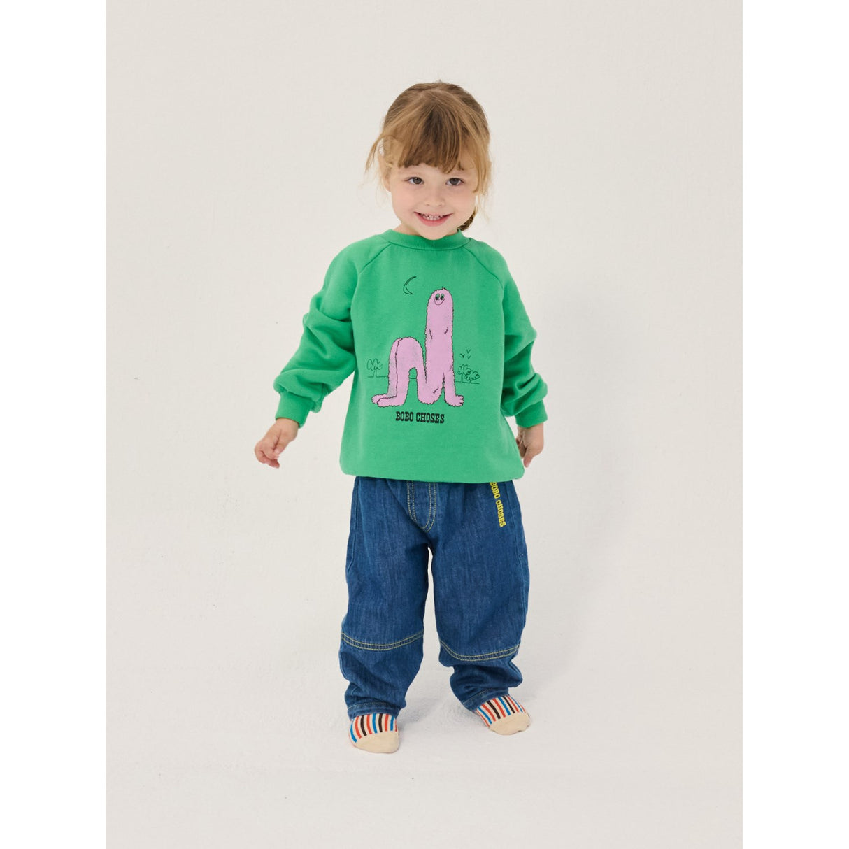 Bobo Choses Midnight Blue Taxi Saurus Tag Denim Bukser