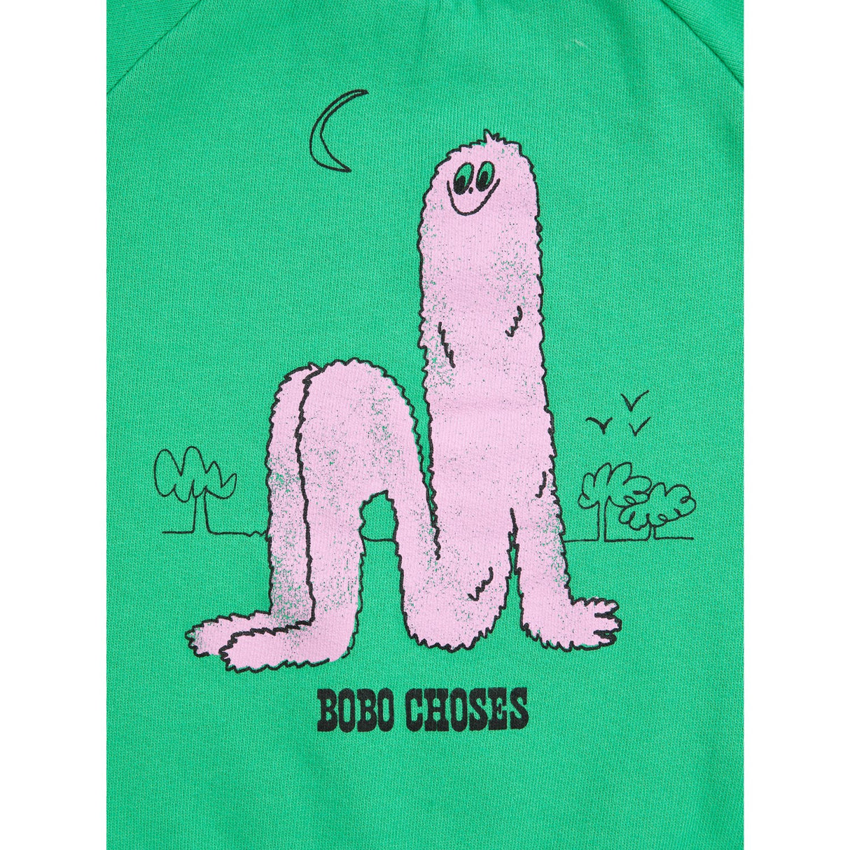 Bobo Choses Green Long Pinky Puff Sweatshirt