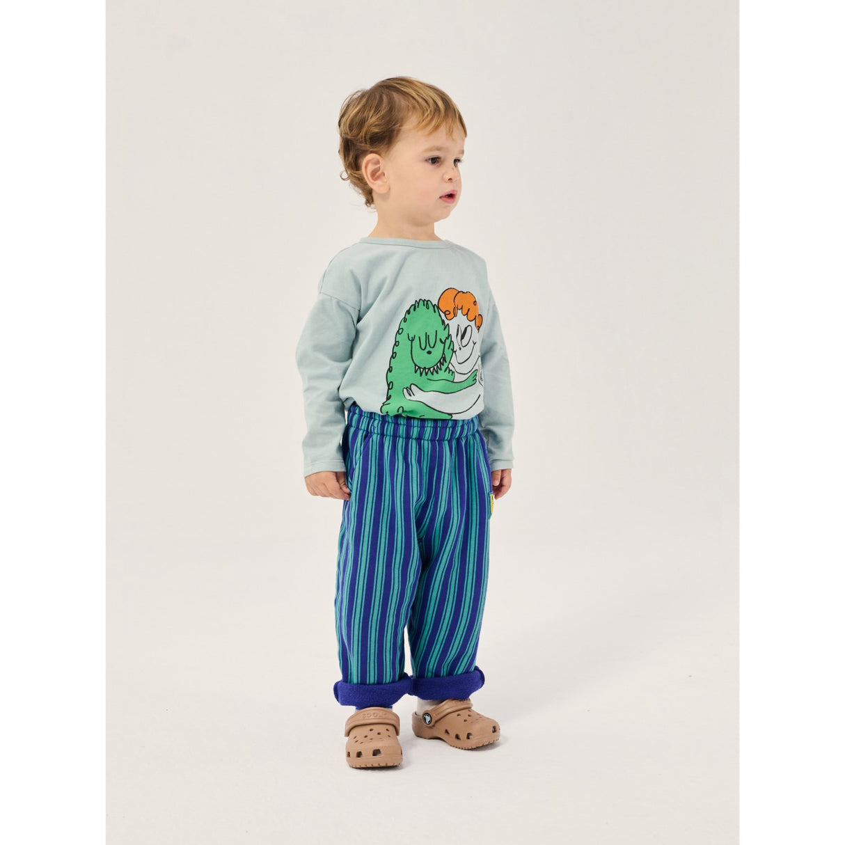 Bobo Choses Light Blue Hug Hairy Monster LS T-Shirt